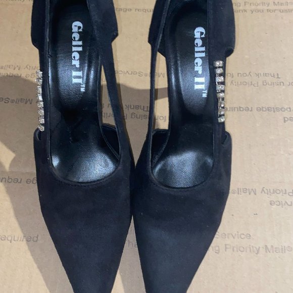 Andrew Geller Shoes Andrew Geller Ii Womens Black Rhinestone Shoes Heels Pump Sz 75 Poshmark